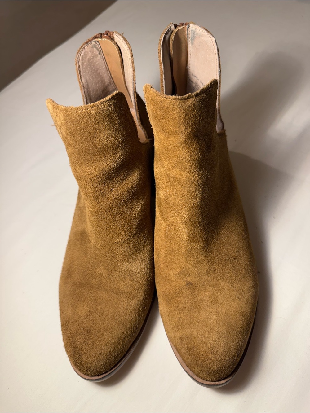 Steve Madden Suede Ankle Booties in Mustard